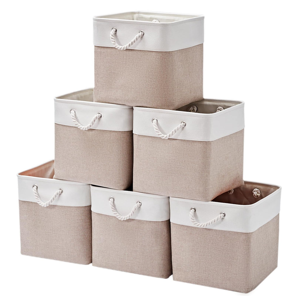 MidmmVick vue frontale du lot de six paniers pour organisation claire