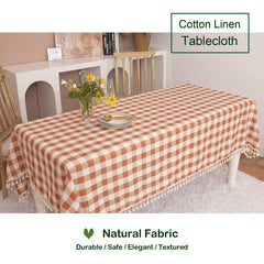 Midsummer Breeze gros plan motif carreaux orange et blanc, offre contraste festif