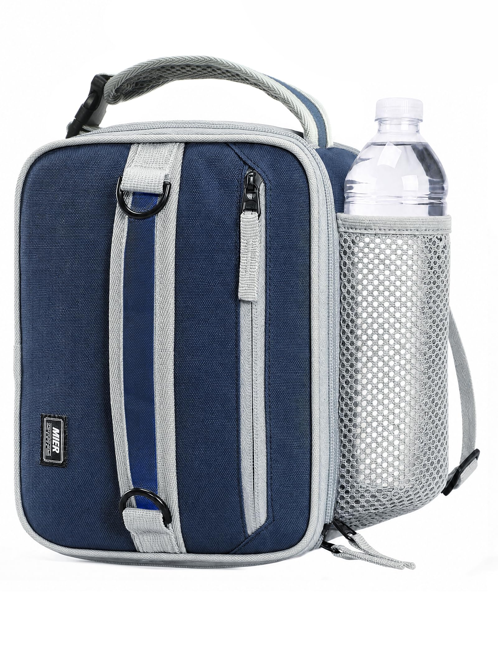 MIER face avant bleu marine montrant fermeture et poche frontale pratique