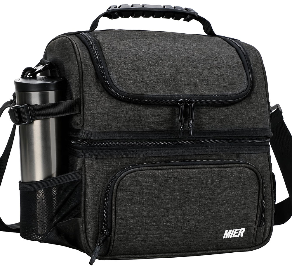 MIER lunch box face avant gris montrant organisation pratique