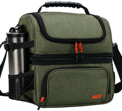 MIER sac déjeuner face avant montrant design compact et kaki pratique
