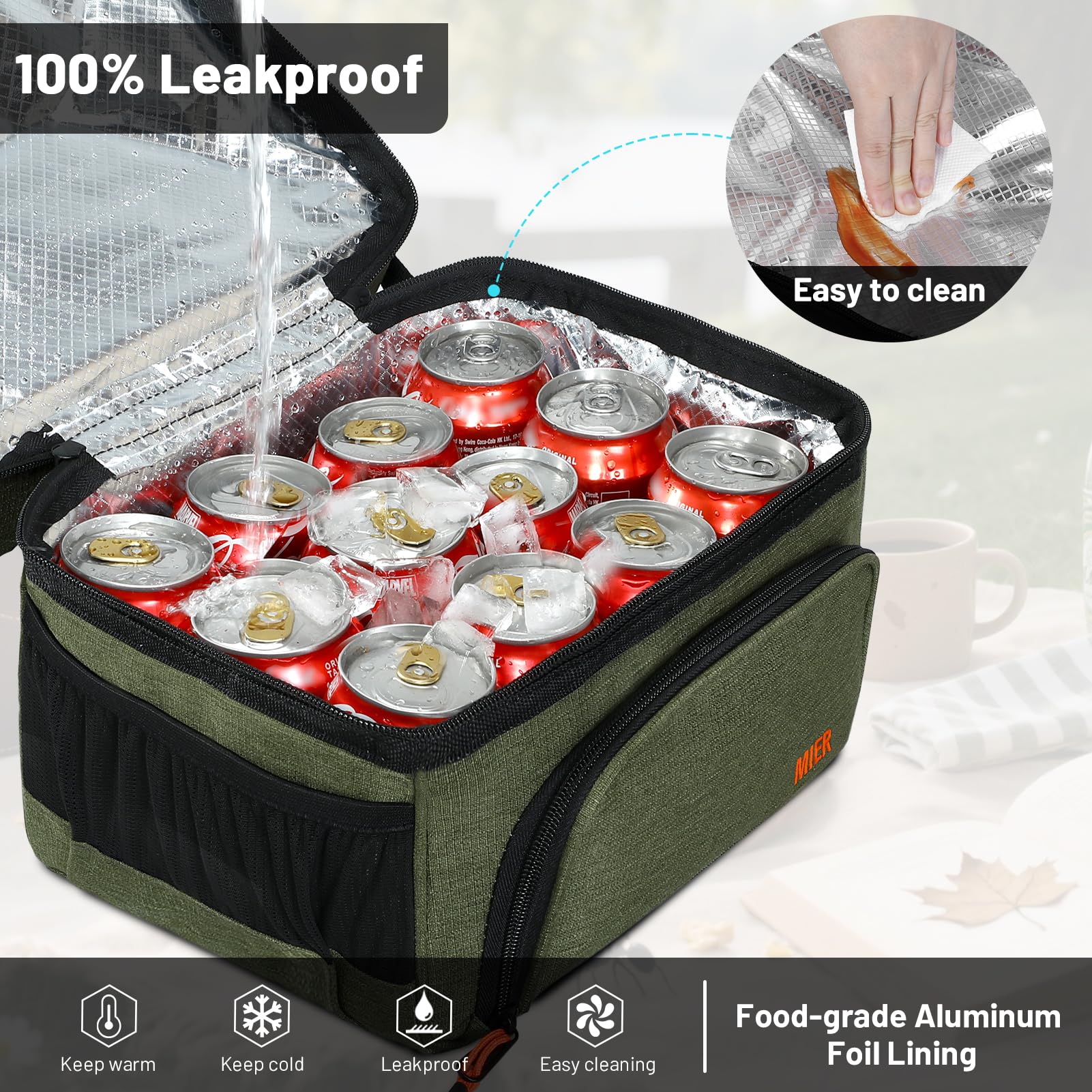 MIER poches extérieures et filet organisent accessoires et bouteilles