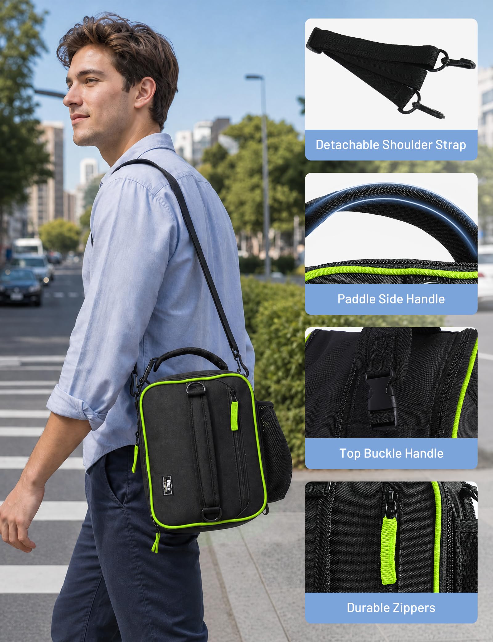 MIER poignée rembourrée et bandoulière détachable pour portage confortable
