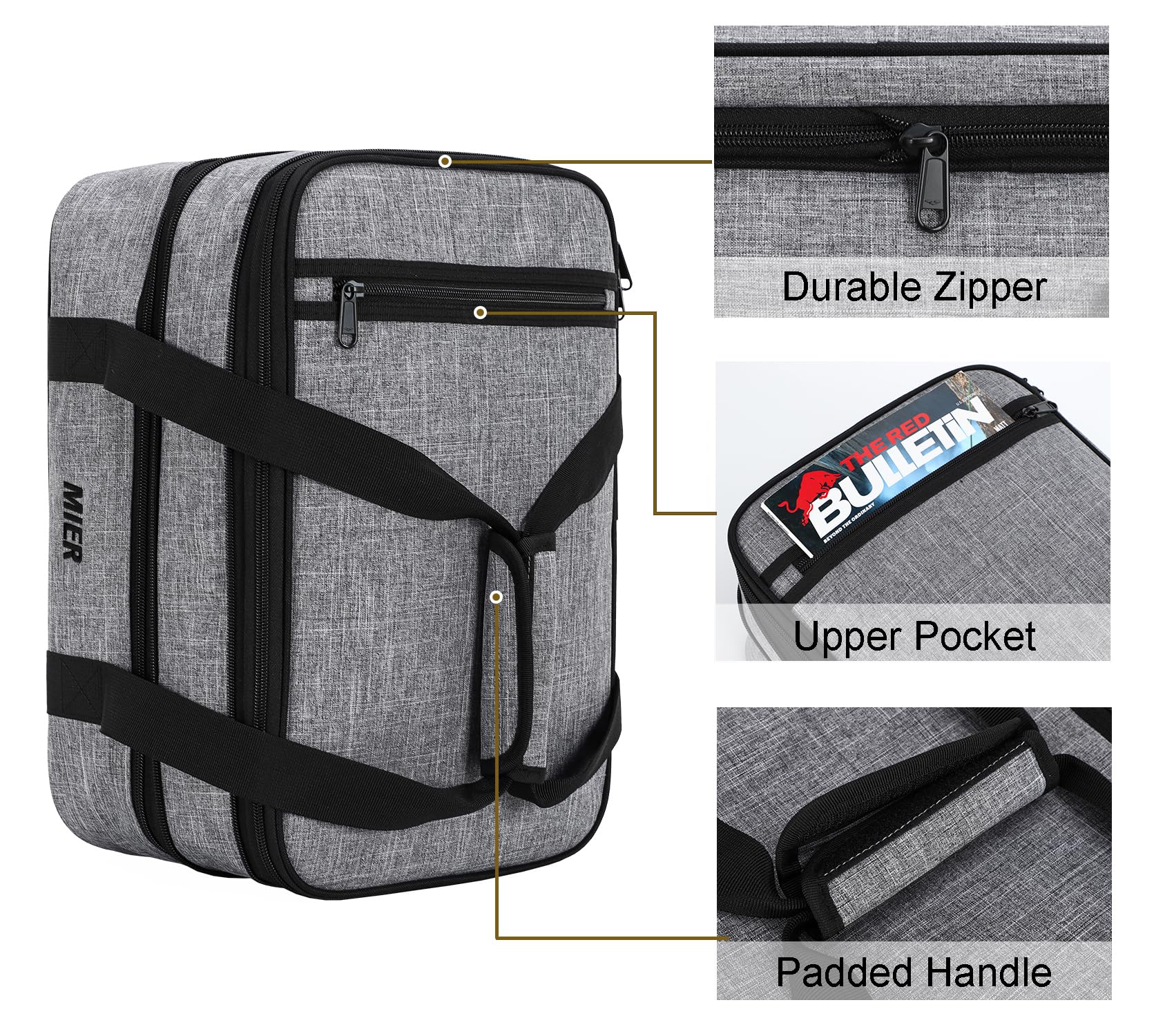 MIER poche extérieure zippée contenant couverts et serviettes pour organisation