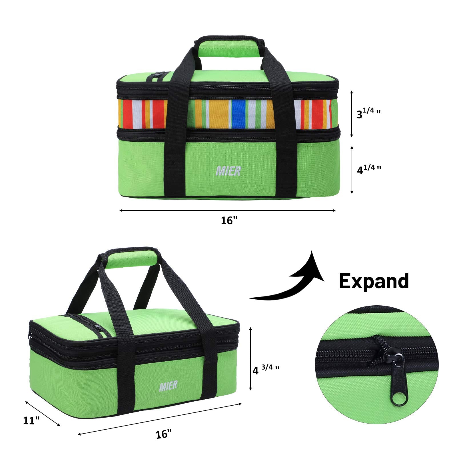 MIER poche extérieure zippée pour couverts et accessoires