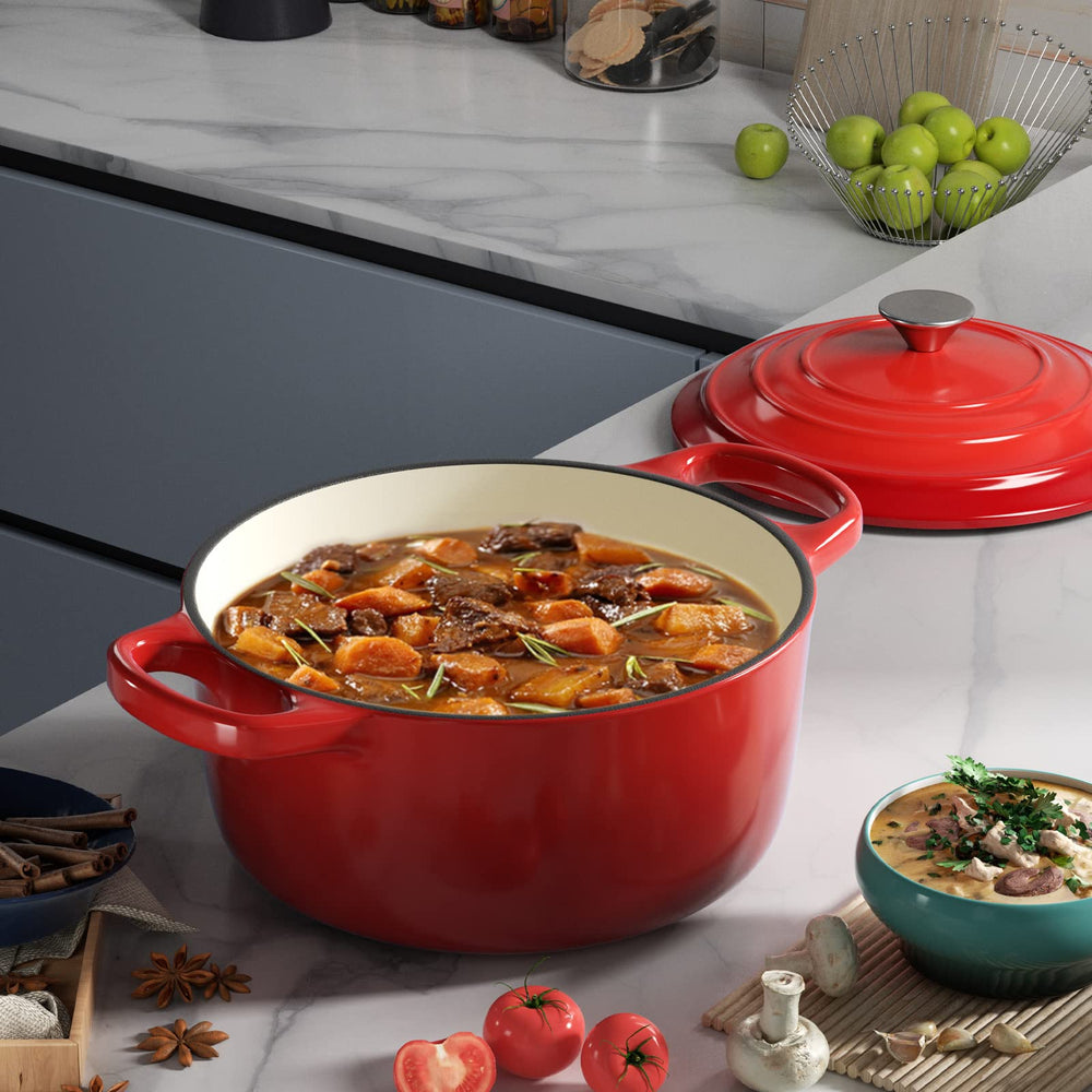 Miereirl comparaison taille avec assiette montrant capacité 6 quarts pratique