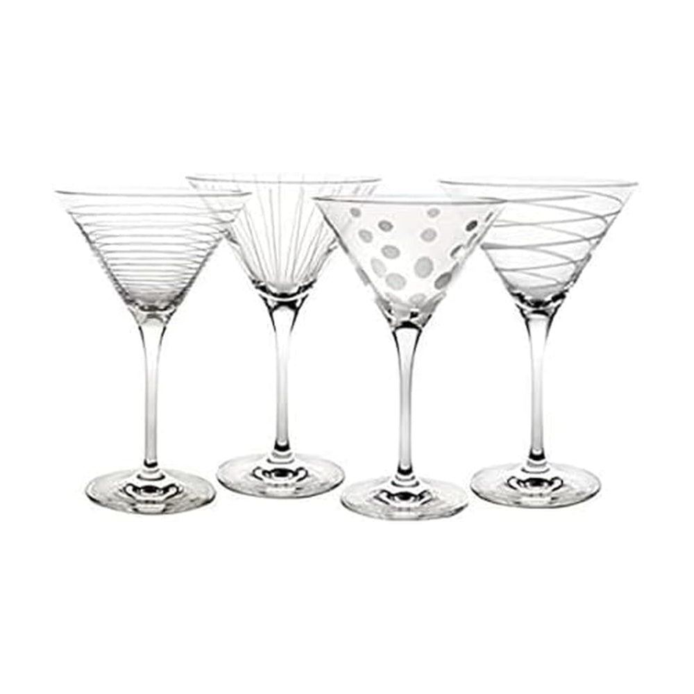 Mikasa - ensemble avant des quatre verres gravés pour une table festive