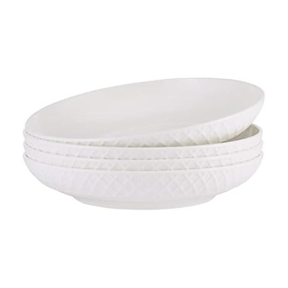 Mikasa Trellis vue frontale bowl blanc élégant et durable