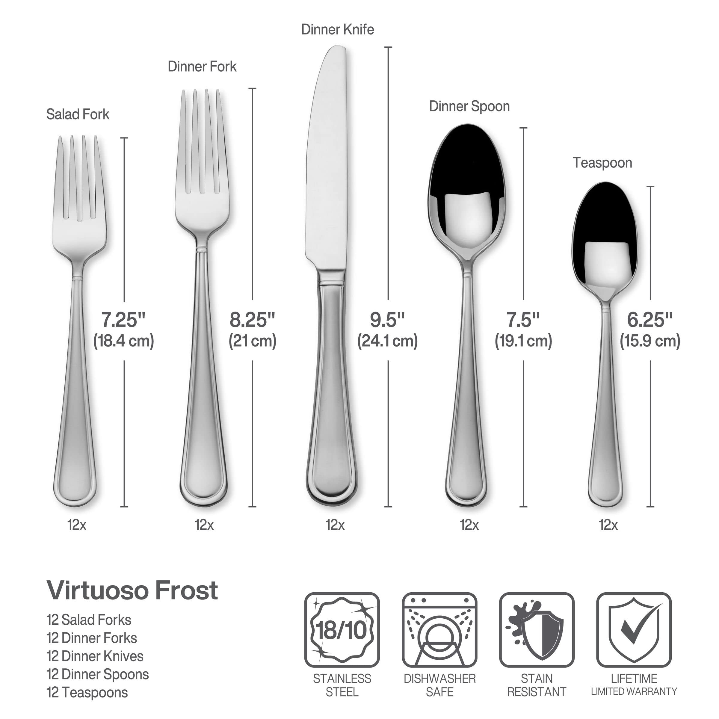 Mikasa Virtuoso Frost cuillère de service en gros plan pour présentation soignée