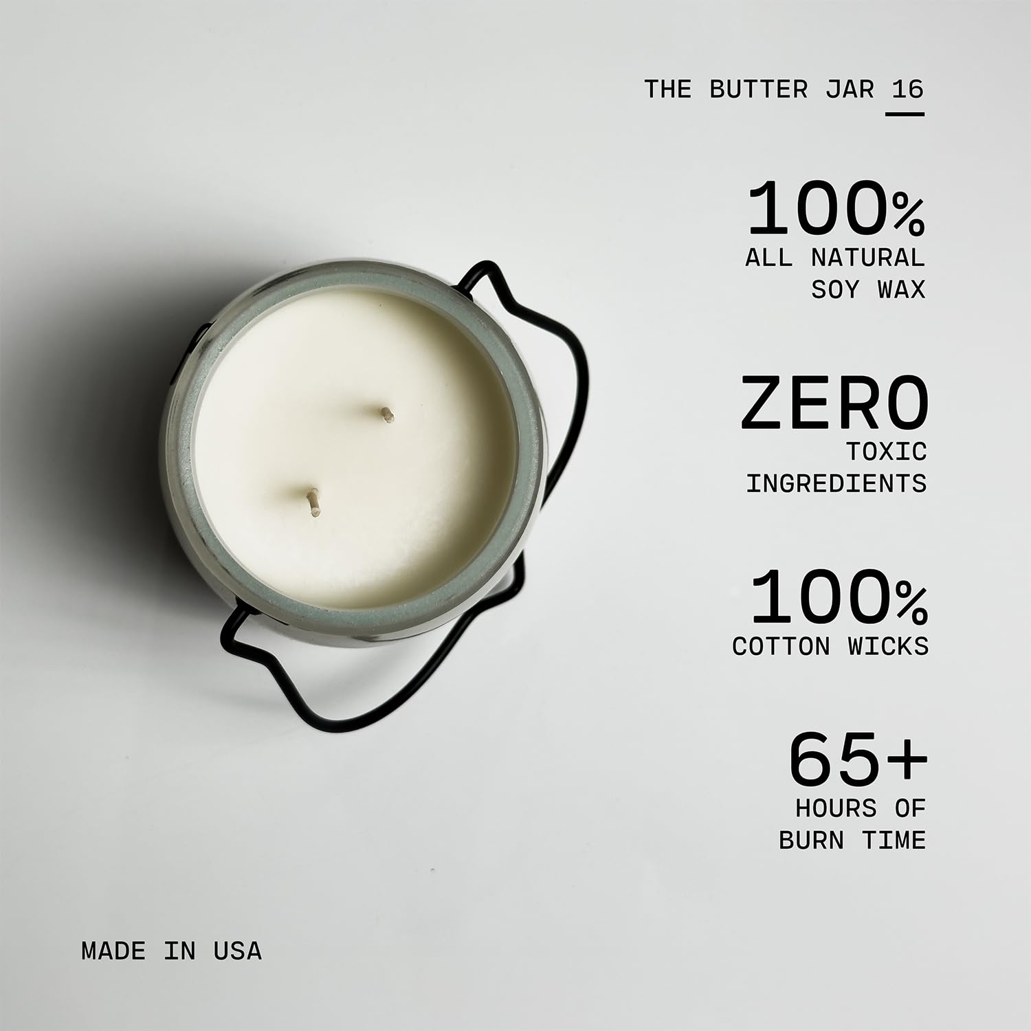 Milkhouse couvercle noir posé sur le pot, protège la fragrance