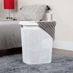 Mind Reader gros plan tressage plastique rotin ventilé pour linge frais