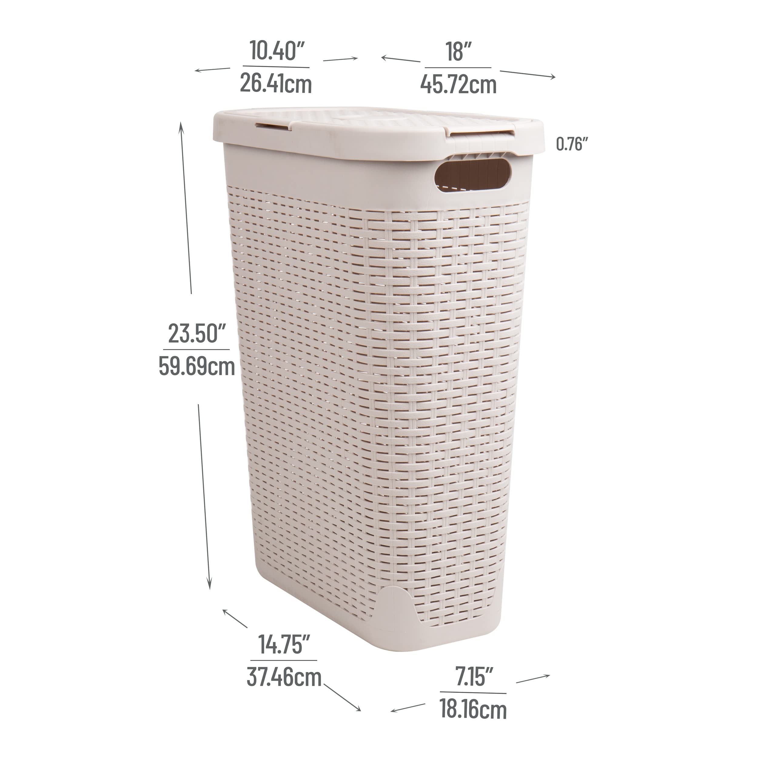 Mind Reader panier ouvert avec couvercle pour cacher le linge et gagner en ordre