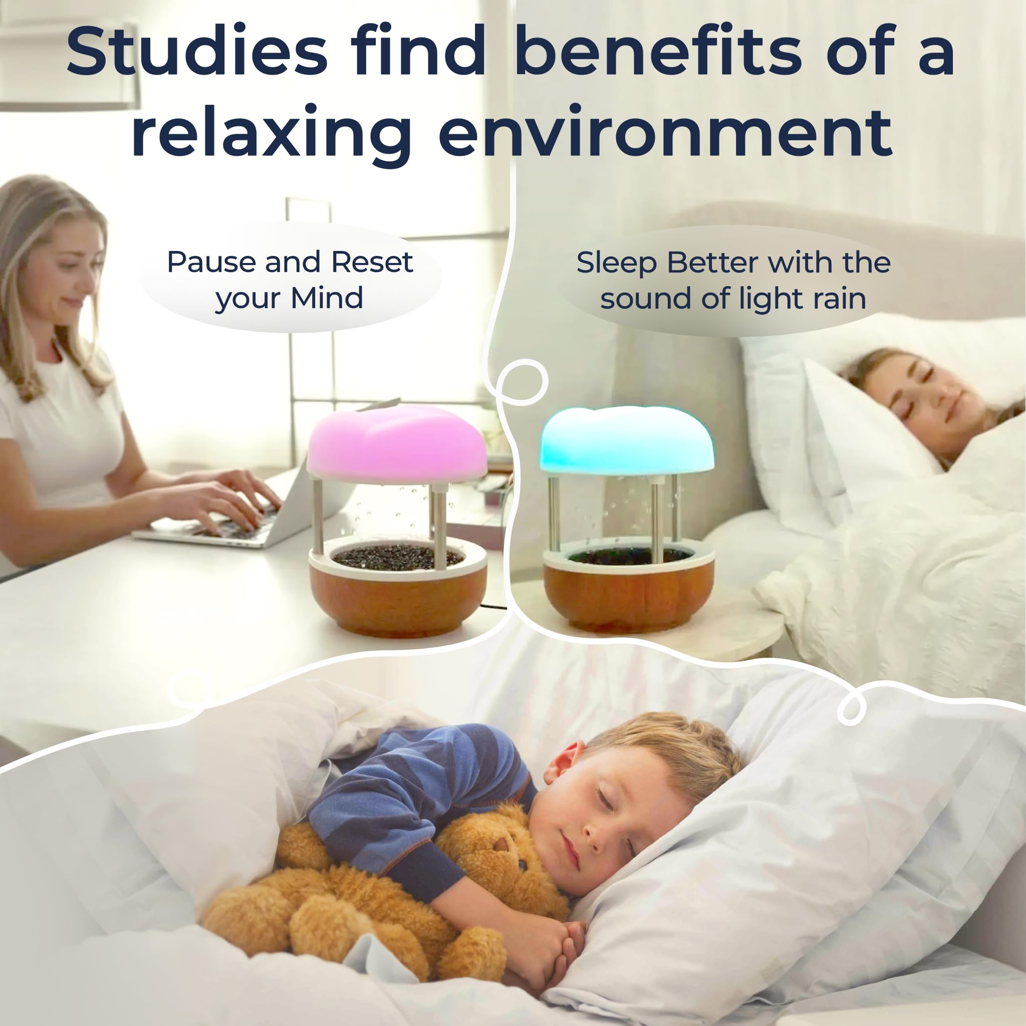 Mindsight Calming Cloud à côté d’un livre pour échelle, format compact pratique
