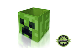 Minecraft cube en situation dans chambre d'enfant, organise et décore