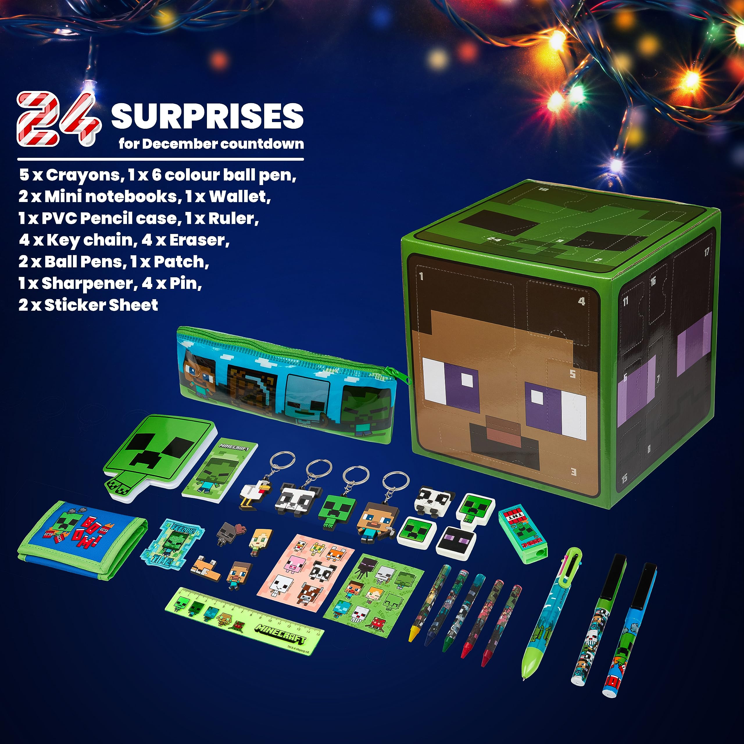 Minecraft mise en scène chambre enfant montrant ambiance décorative et cadeau