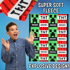 Comparaison taille du plaid Minecraft 61,5 x 50 cm facile à transporter