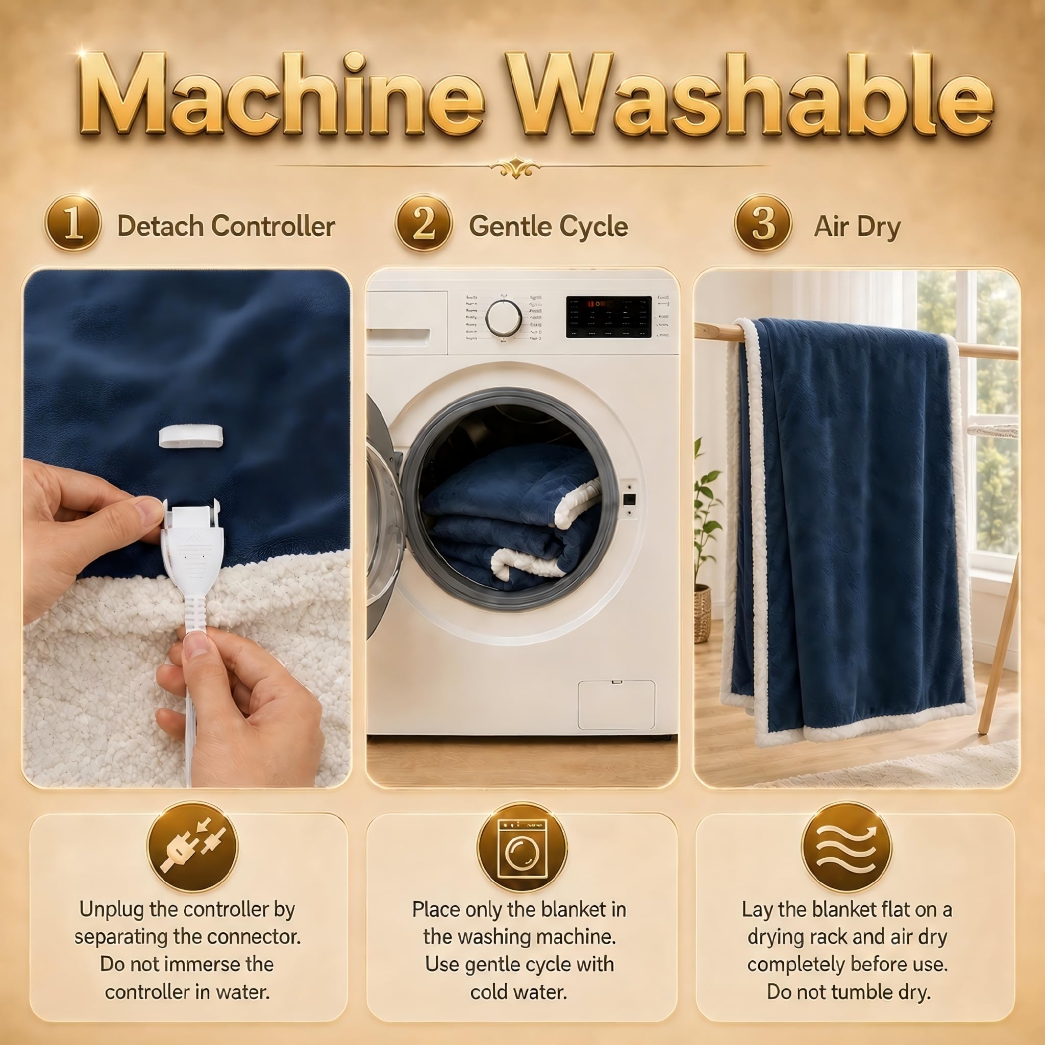 Minervada plaid plié prêt pour lavage machine et rangement facile