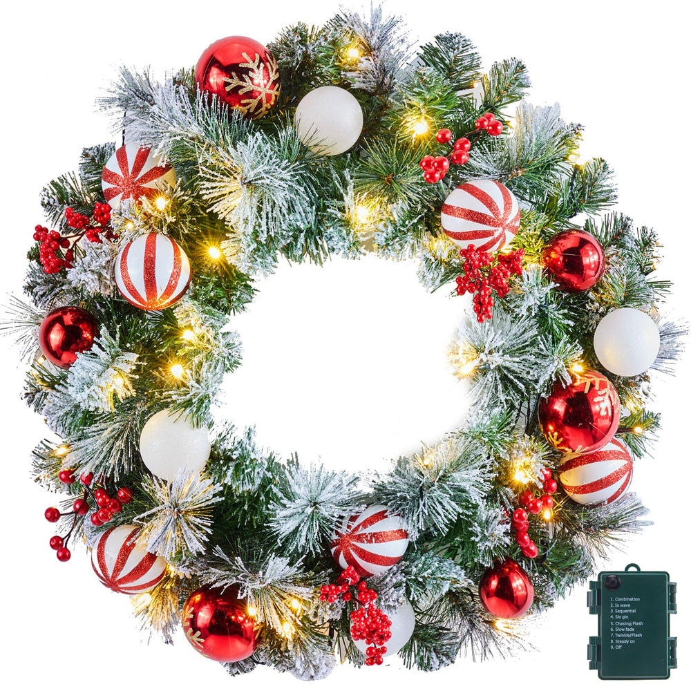 Minetom couronne sur porte avant offrant accueil festif