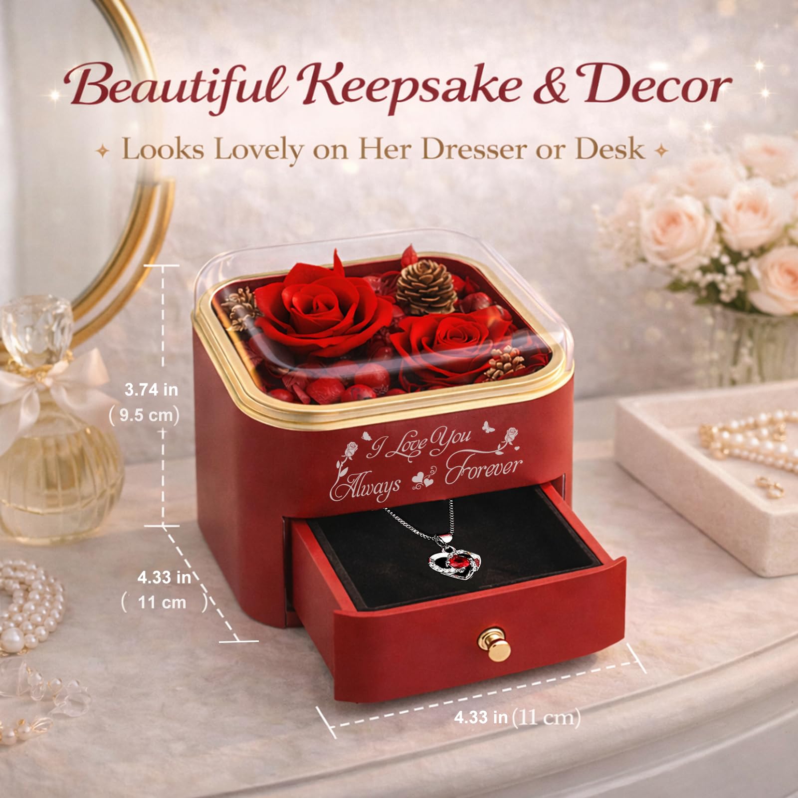 minstely comparaison de taille du coffret sur une main, dimension pratique