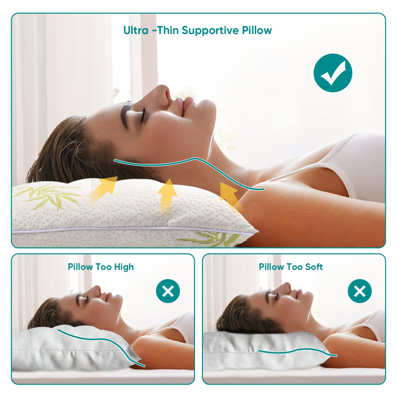MINUPWELL oreiller en usage par dormeur sur le ventre pour confort