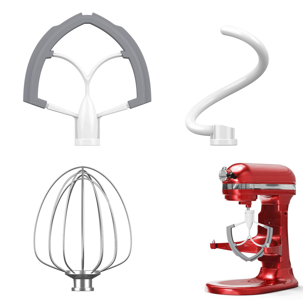 Miosruru jeu trois accessoires face avant montrant compatibilité KitchenAid et polyvalence