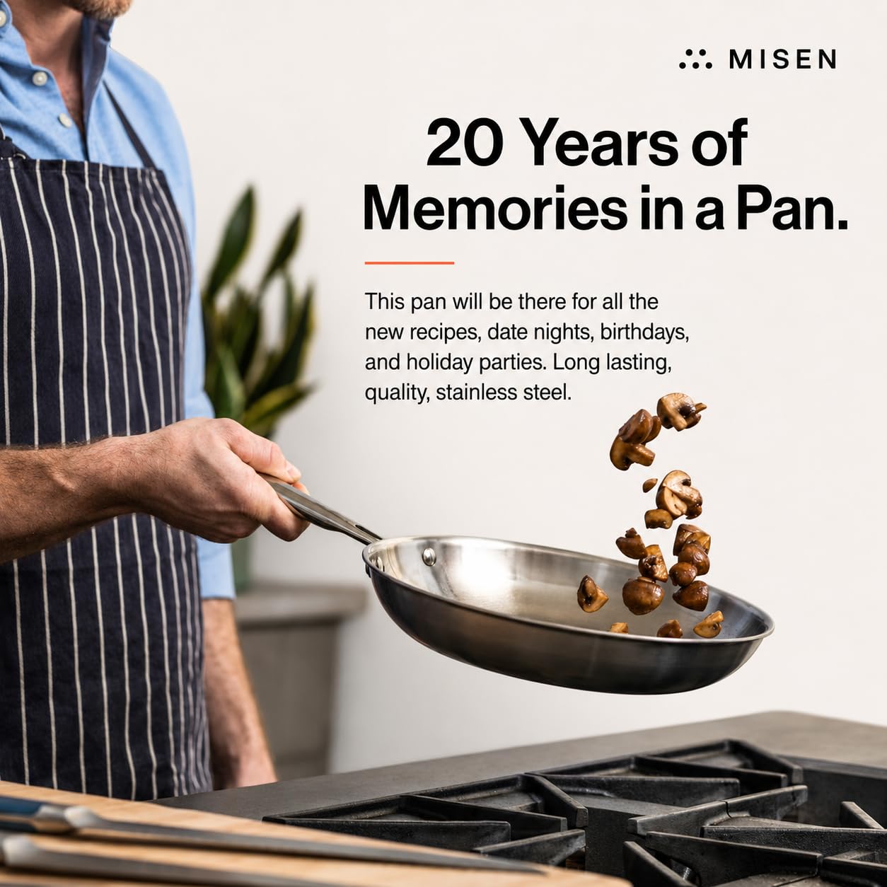 Misen poêle dans un four illustrant résistance jusqu'à 800°F
