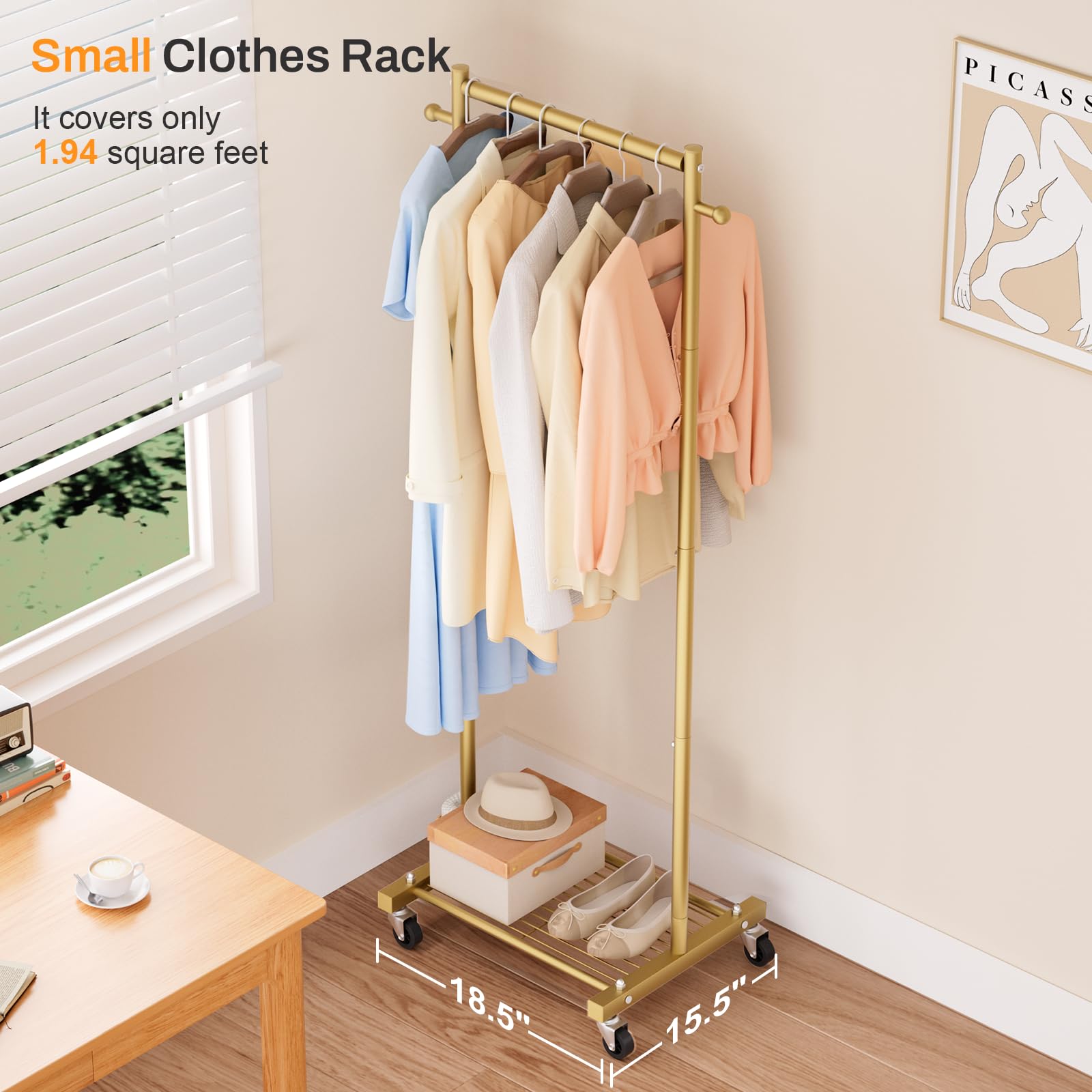 MISSLO portant installé en chambre, gain d'espace et style