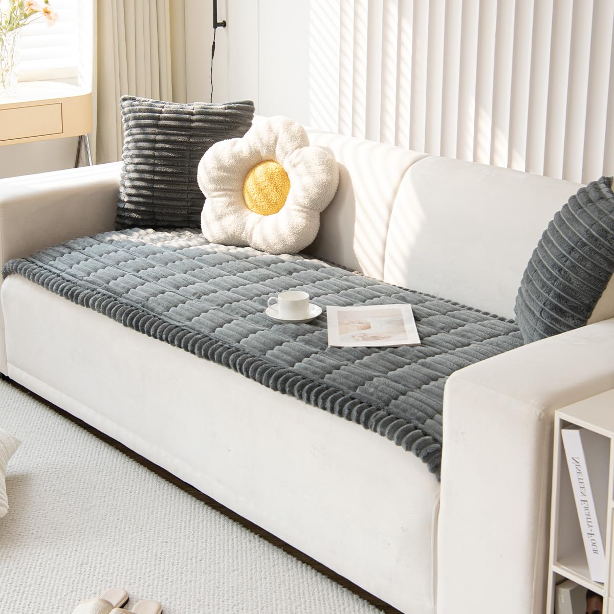 Mitid gros plan textile Fuzzy montrant douceur et résistance pour confort