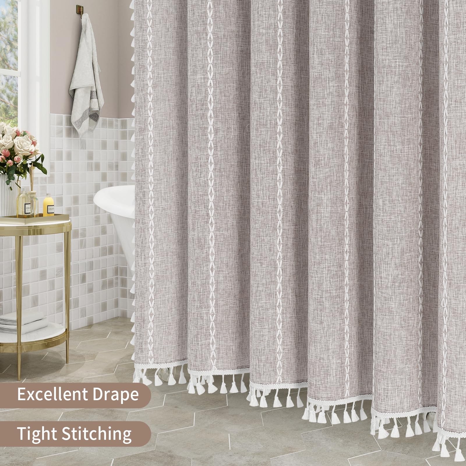 MitoVilla texture tissu imitation lin montrant épaisseur et opacité