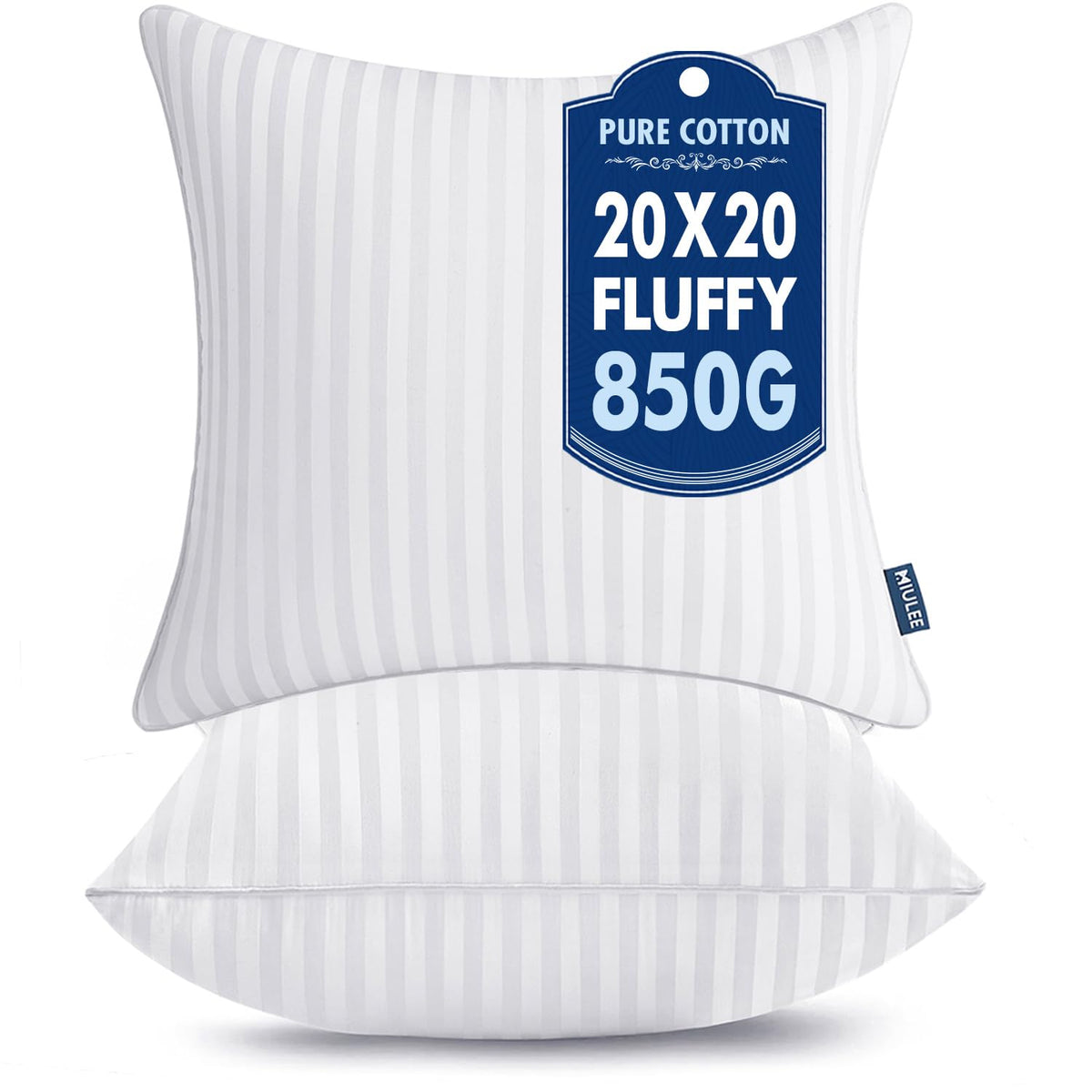 MIULEE coussin 20x20 vue de face montre silhouette nette
