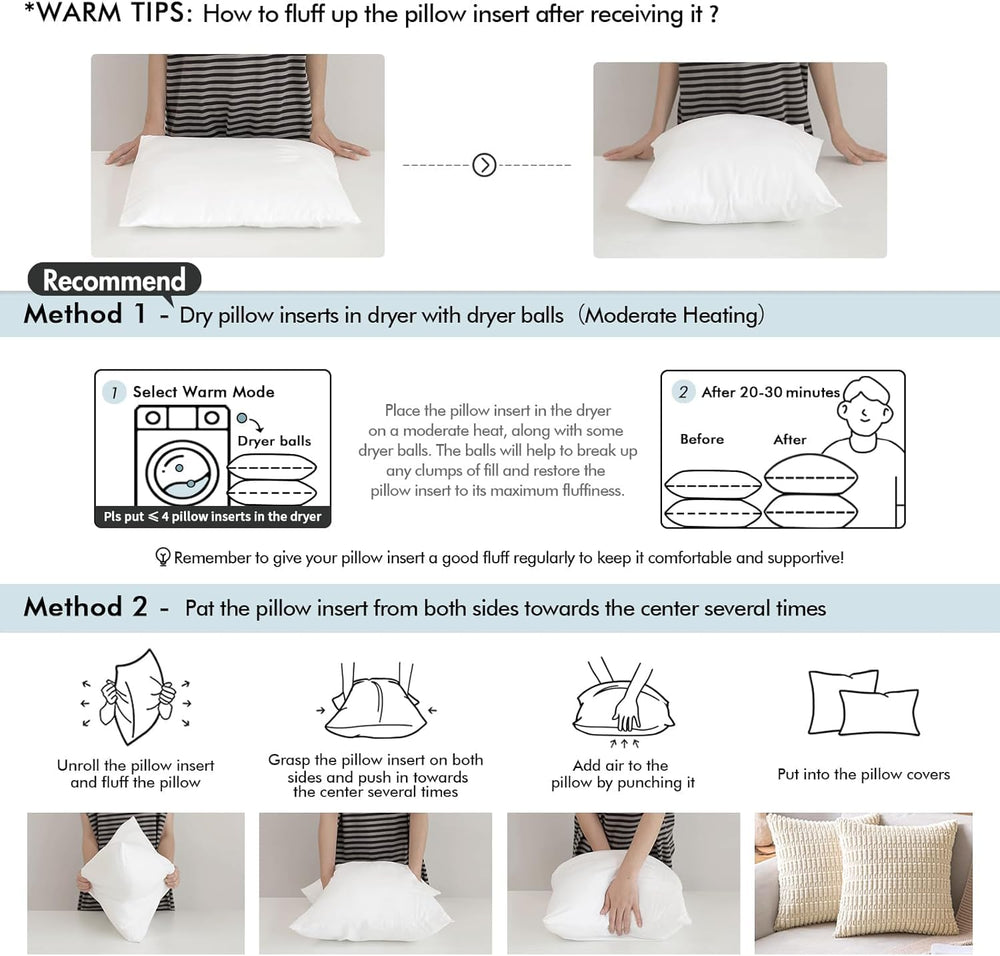 MIULEE coussin en sèche-linge avec balles pour regonfler efficacement