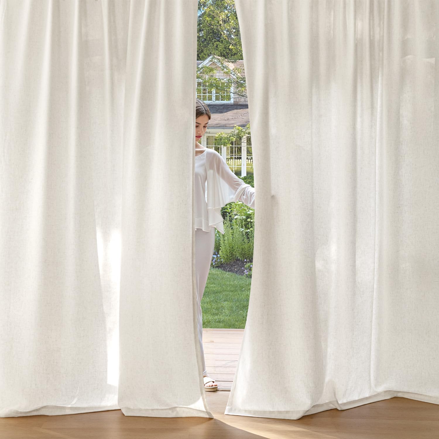 MIULEE gros plan du tissage lin 230GSM pour texture et durabilité