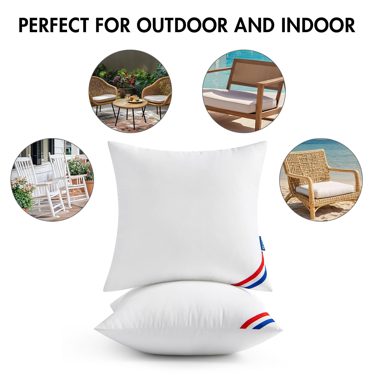 MIULEE ensemble de coussins sur banc de terrasse look coordonné