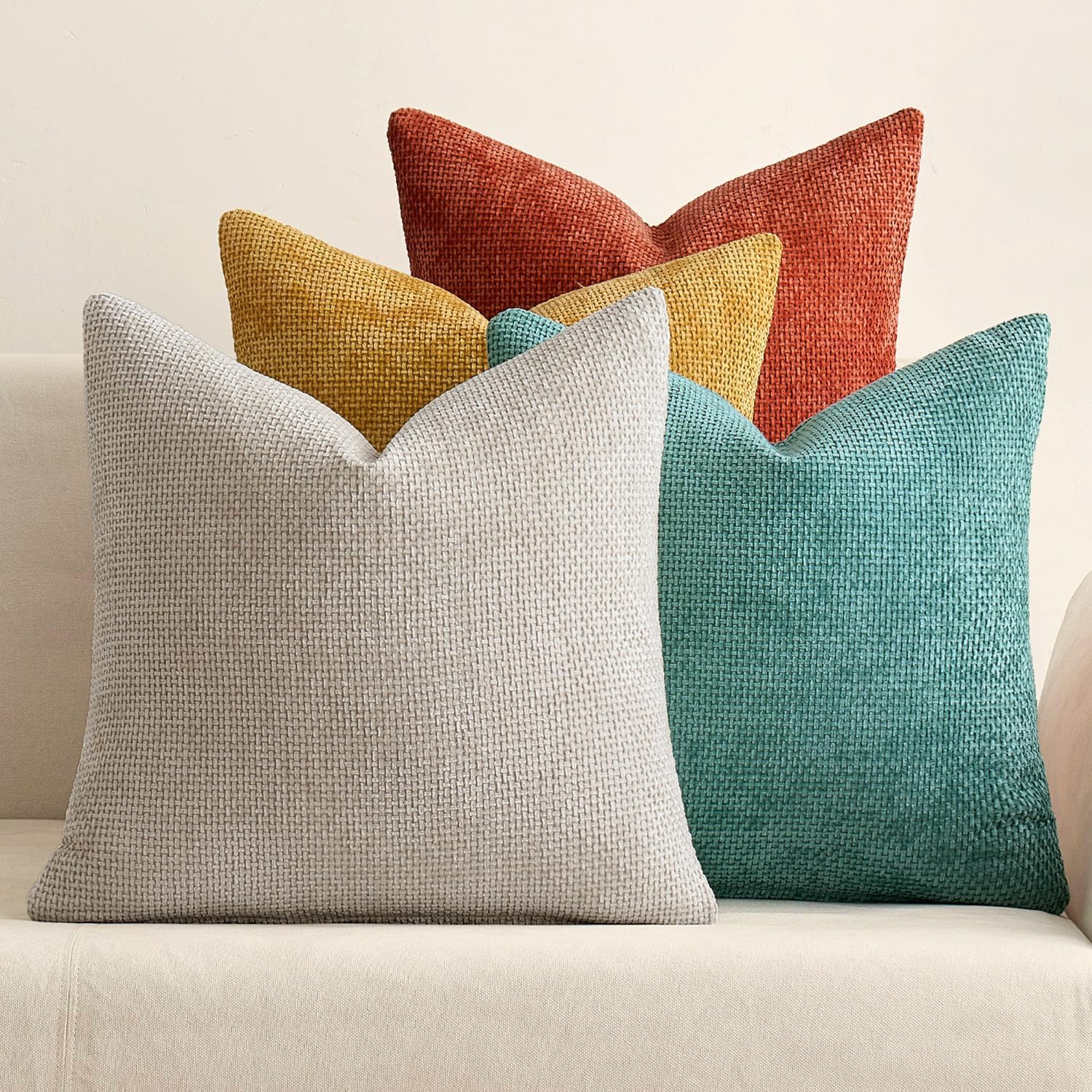 MIULEE housse face avant orange et teal apportant chaleur décorative