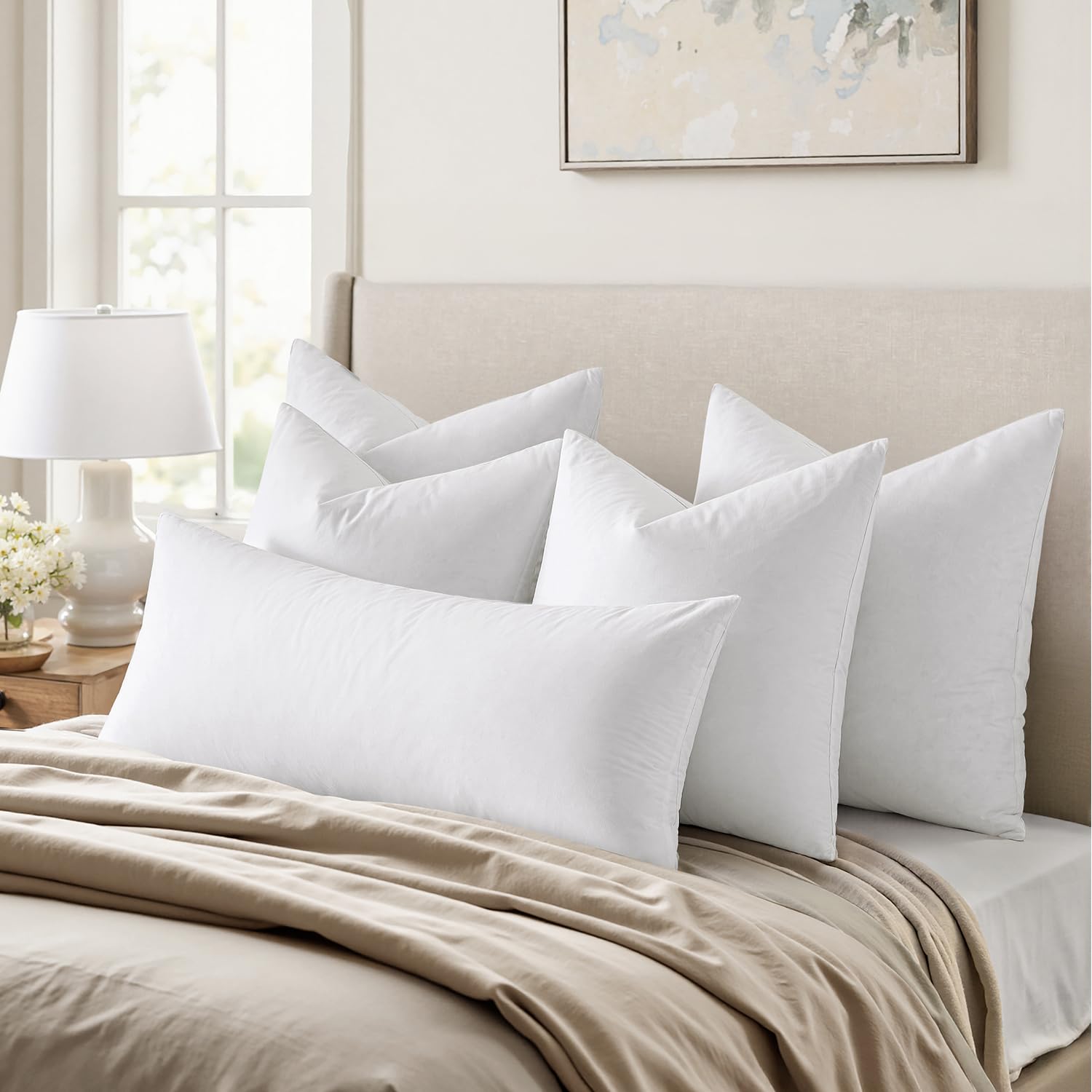 MIULEE gros plan du garnissage plume duvet offrant moelleux et maintien