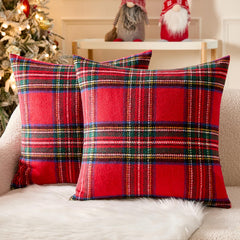 MIULEE housse face avant tartan rouge apportant ambiance festive