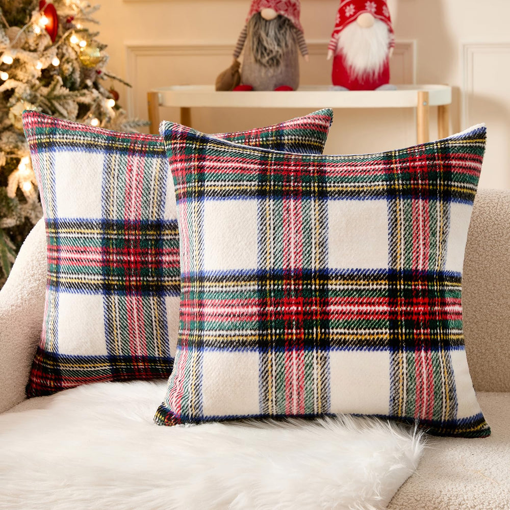 MIULEE housse devant tartan Noël apporte chaleur visuelle