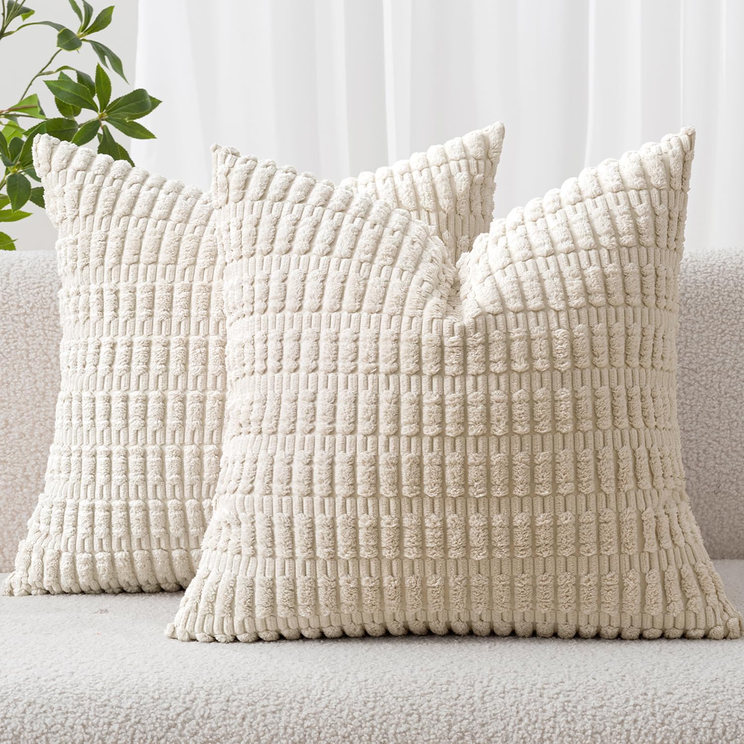 MIULEE housse face avant crème montrant style bohème et élégance décorative