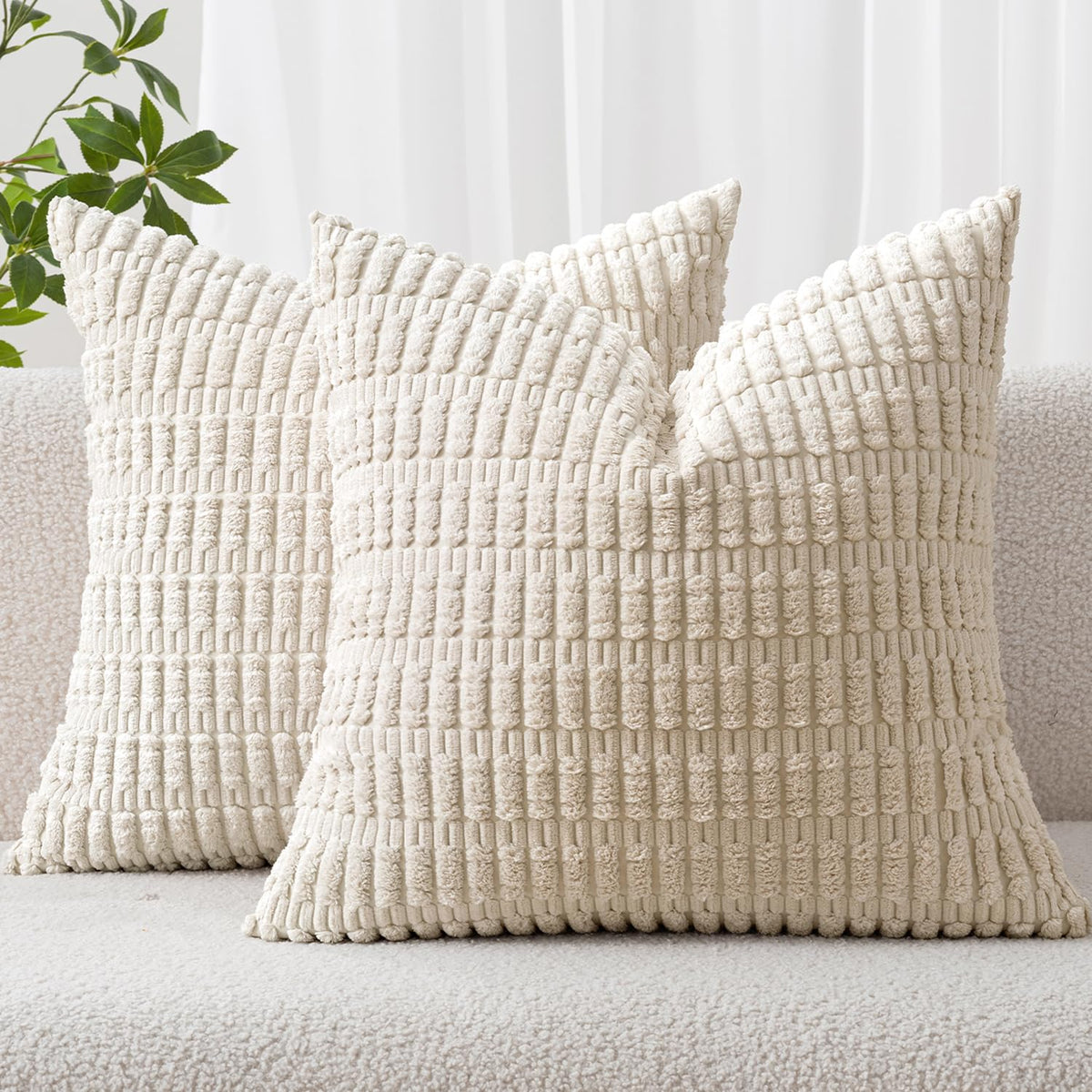 MIULEE housse face avant crème montrant style bohème et élégance décorative