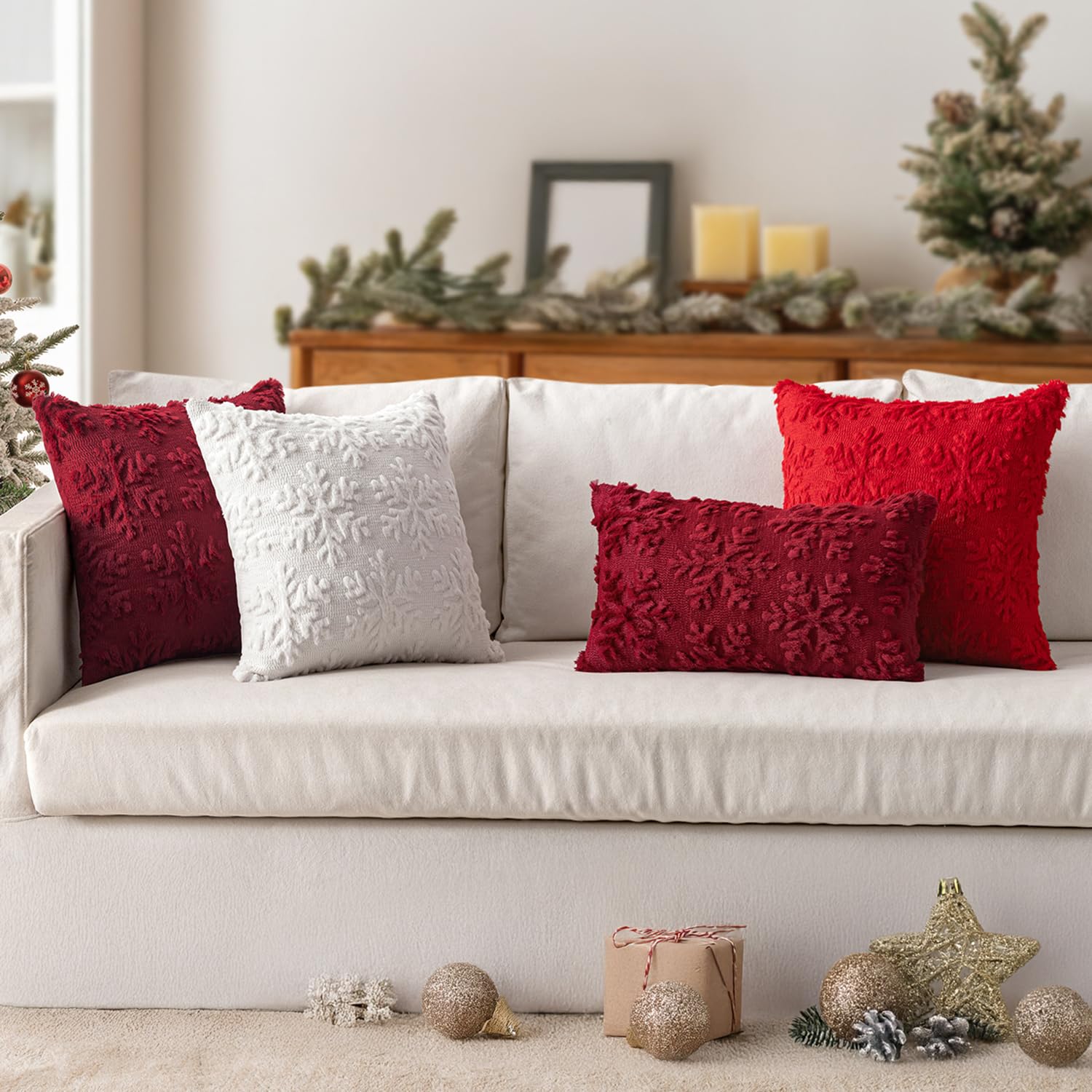 MIULEE housse posée sur canapé décor Noël pour ambiance cosy