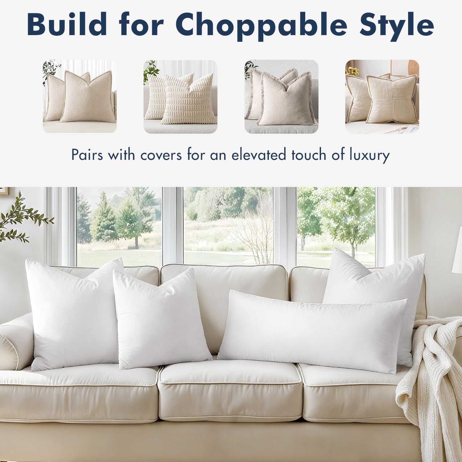 MIULEE inserts posés sur canapé apportant style et confort immédiat