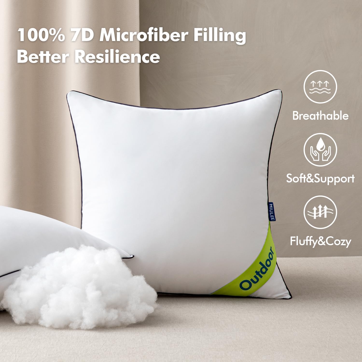 MIULEE texture du tissu déperlant démontrant résistance à l'eau et facilité d'entretien