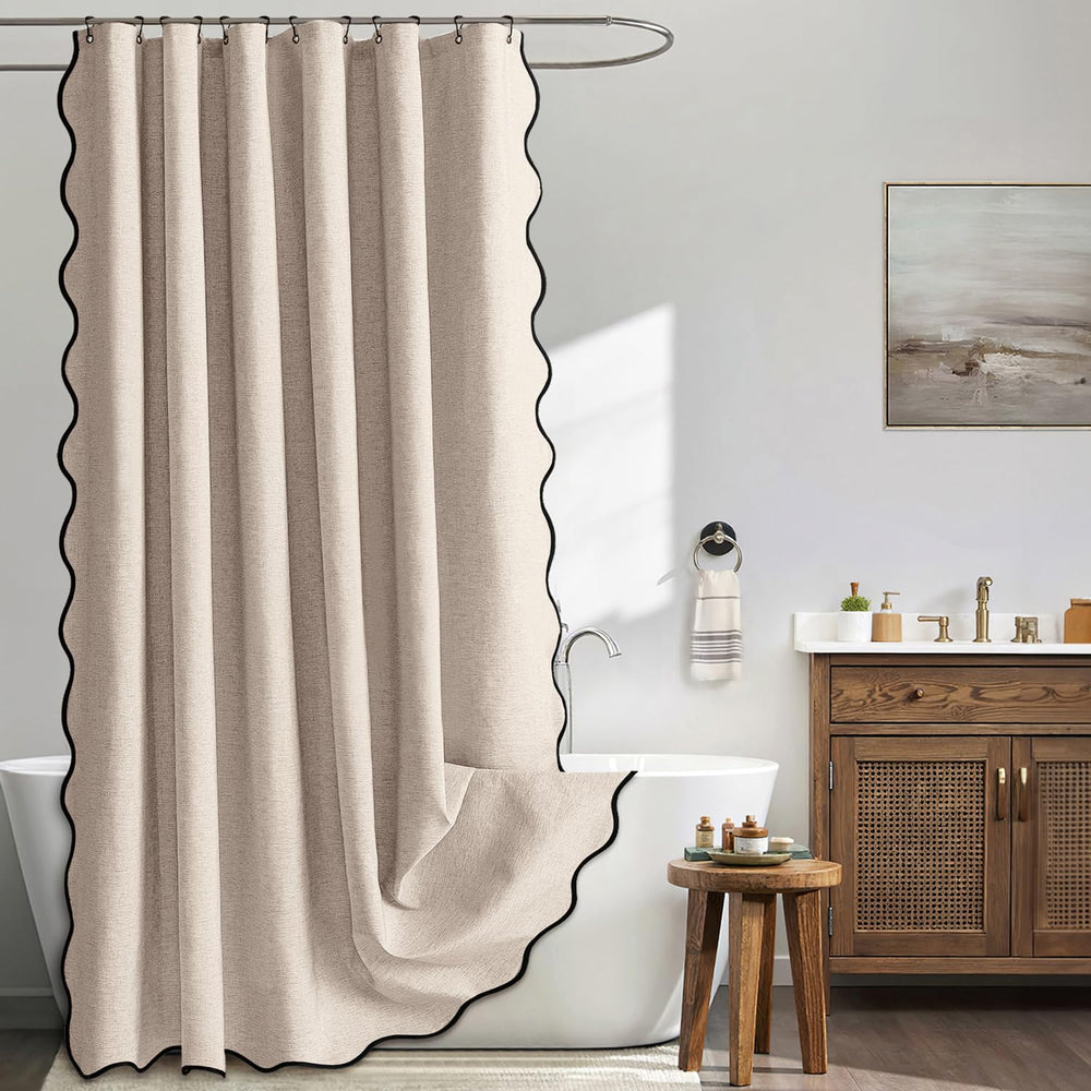 MIULEE rideau de douche face beige apportant élégance et intimité