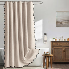 MIULEE rideau de douche face beige apportant élégance et intimité