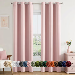MIULEE rideau occultant face avant montrant couleur rose et ambiance apaisante