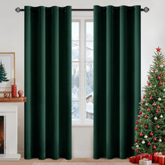 MIULEE rideau vert chasseur face montrant style et occultation