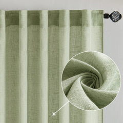 MIULEE gros plan tissu montrant texture lin mélangé et toucher doux