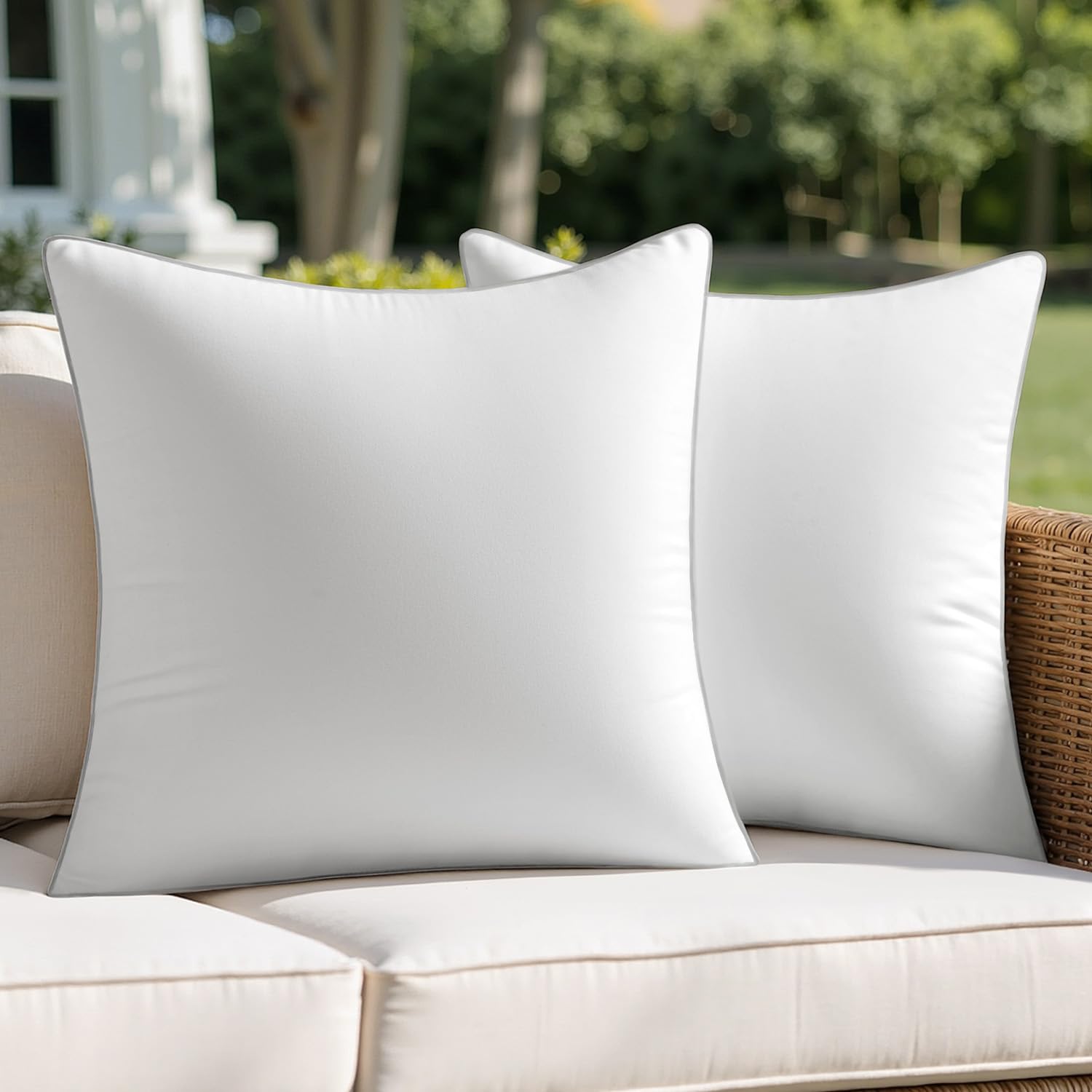 MIULEE coussin sur canapé extérieur démontrant soutien et esthétique