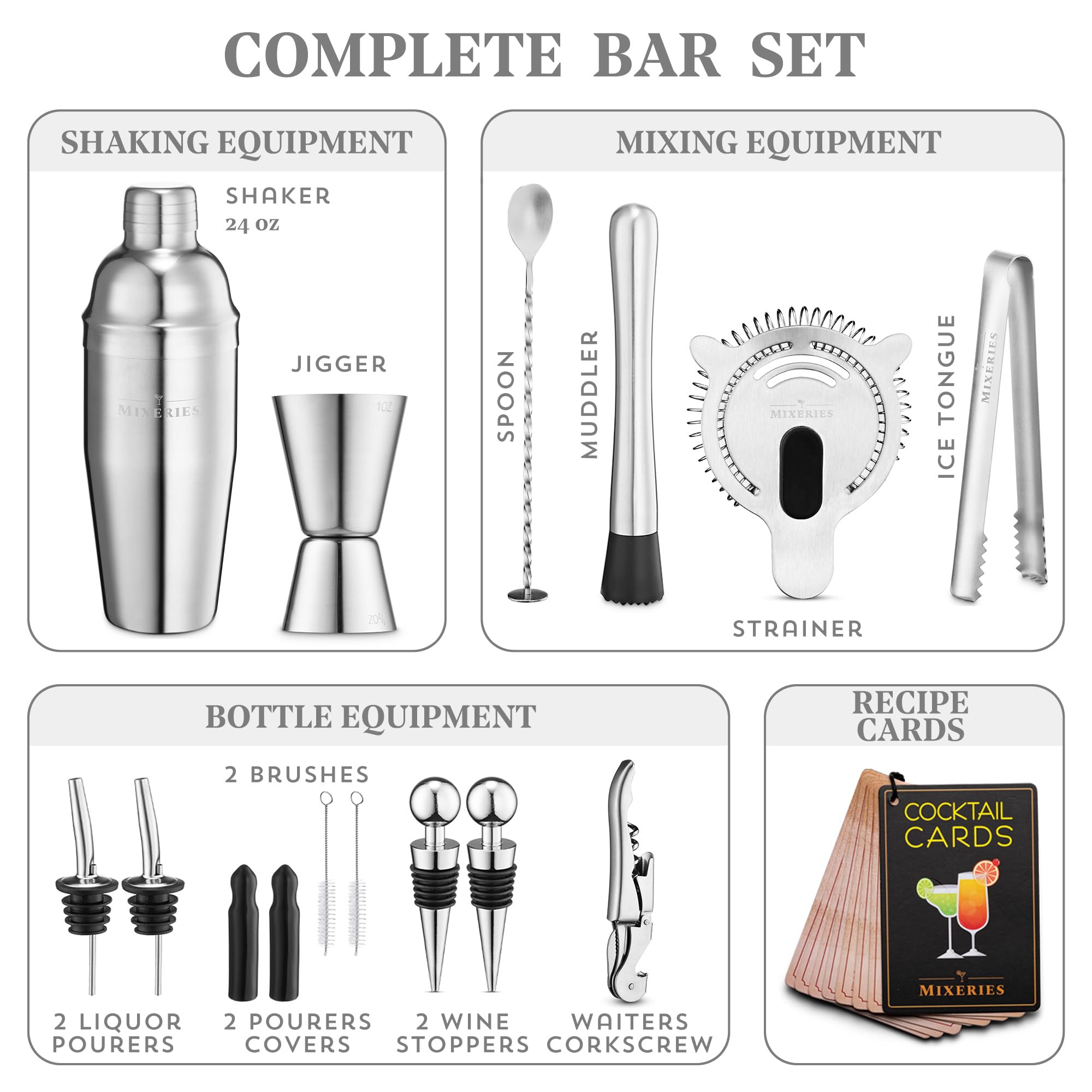 Mixeries shaker ouvert avec glaçons illustrant préparation rapide et versement sans fuite