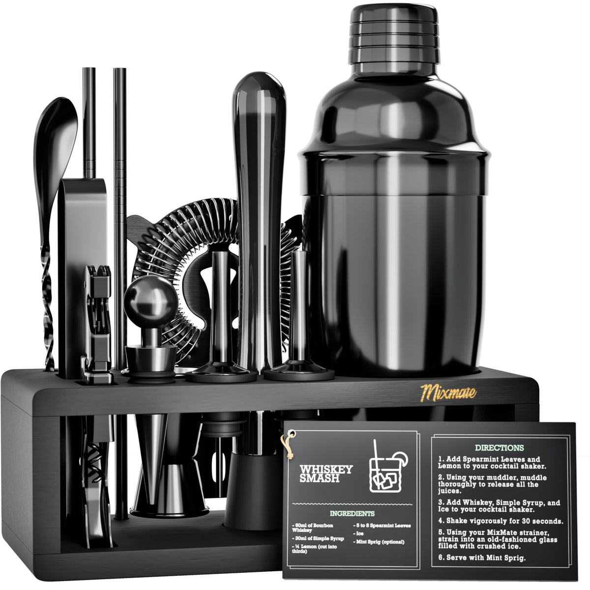 MixMate shaker et support bois élégant pour organisation et présentation